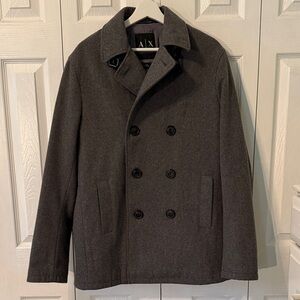 Armani Exchange Charcoal Pea Coat Sz L